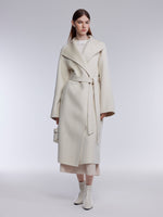 [Preview] Camel Hair Wool Silk Blend Double-Faced Women Wrap Overcoat GOELIA