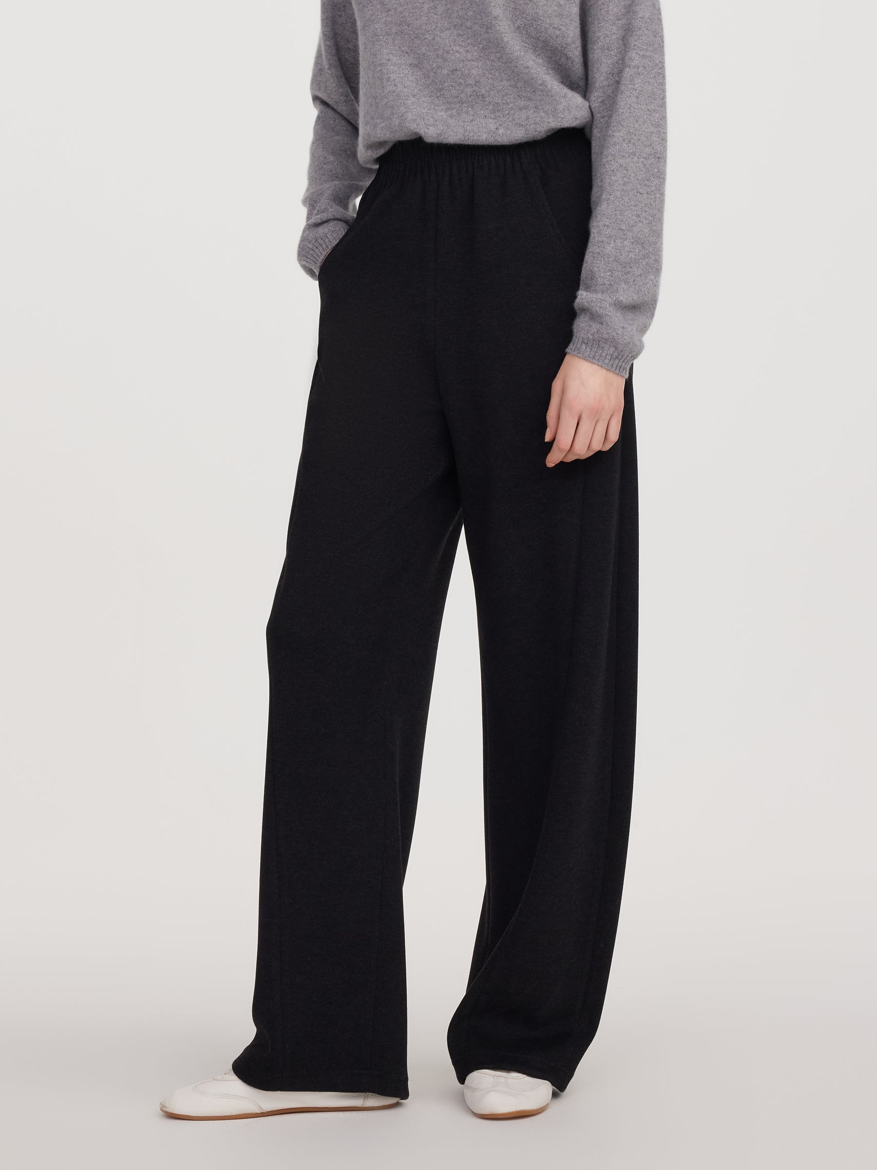 Elastic Waist Women Curved Leg Pants GOELIA