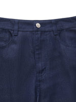 Denim Glitter Detailed Women Loose Straight Jeans GOELIA