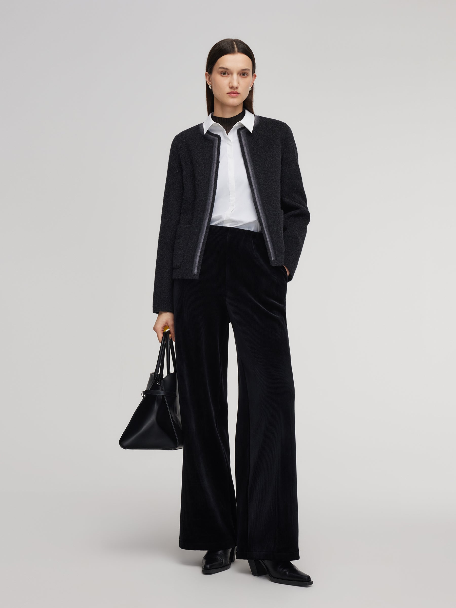 Camel Hair Wool Mulberry Silk Blend Women Jacket GOELIA