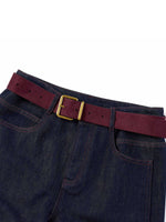 [Preview] Lyocell Cotton Blend Denim Women Jeans With Belt GOELIA