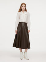 PU Leather Women A-Line Skirt GOELIA