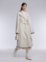 [Preview] Camel Hair Wool Silk Blend Double-Faced Women Wrap Overcoat GOELIA