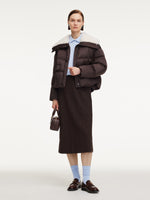 Teddy Collar Goose Down Crop Jacket GOELIA