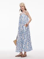 Floral Print Women Adjustable Strap Maxi Dress GOELIA