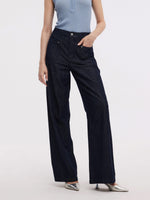 100% Cotton Denim Women Straight Leg Jeans GOELIA