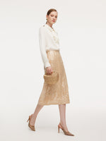 Lace Sequins H-Line Women Skirt GOELIA