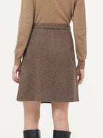 100% Washable Wool Women Front Pleated Mini Skirt GOELIA