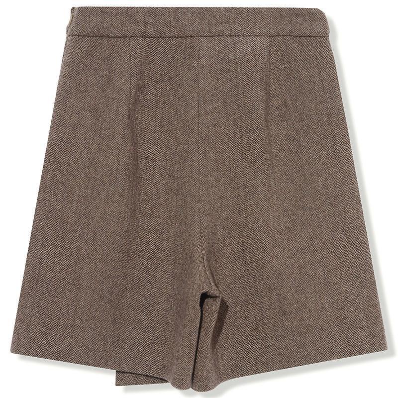 Asymmetric Wool Warp Skirt GOELIA