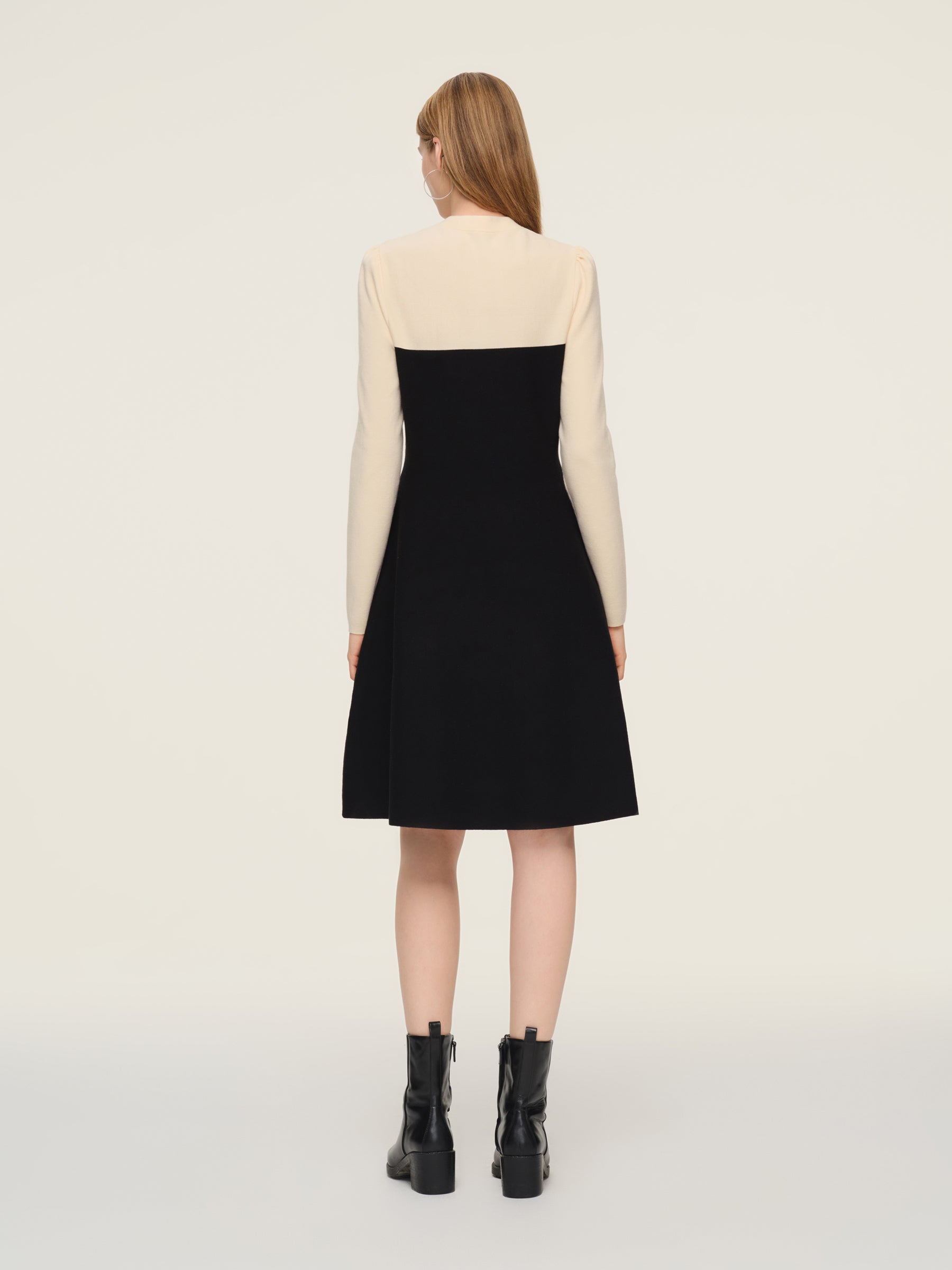 women's wool midi dress Lyocell Wool Blend Women Knit Qipao Midi Dress, Black / XS