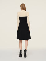 Lyocell Wool Blend Women Knit Qipao Midi Dress GOELIA