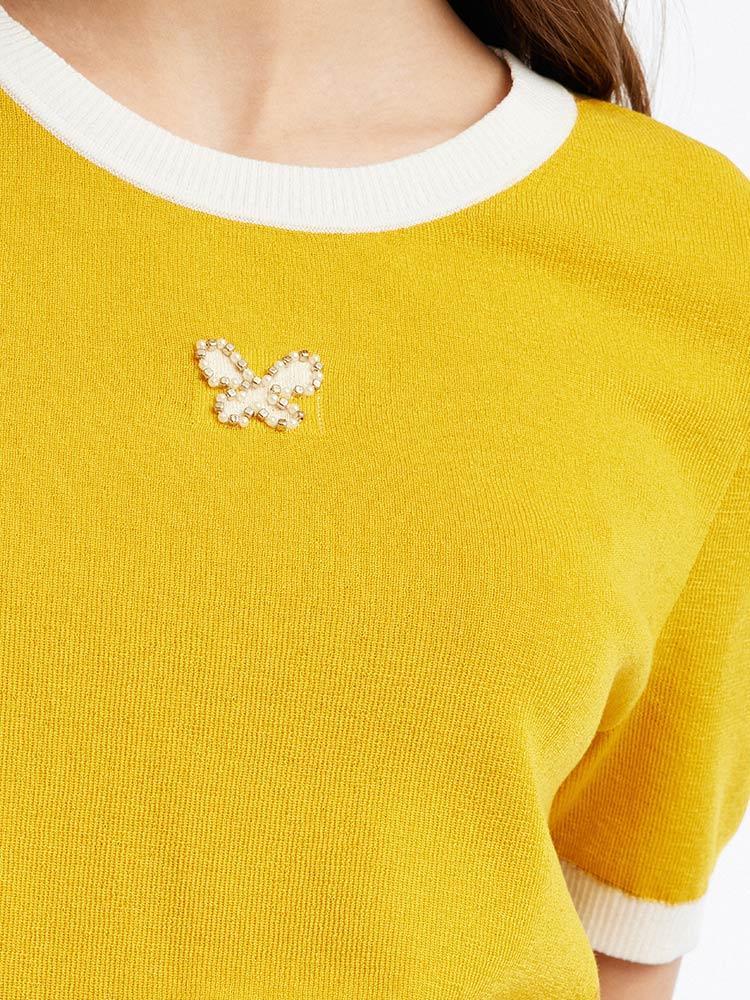 Round Neck Mulberry Silk Top GOELIA