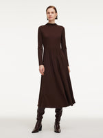 Faux Suede Vest And Knit Dress Two-Piece Set With Belt GOELIA