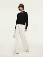 100% Wool Cut Out Women Sweater GOELIA