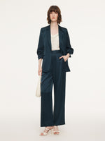 Triacetate Blend Women Straight Leg Pants GOELIA