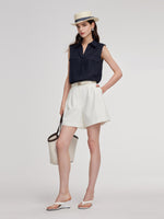 100% Linen Sleeveless Women Shirt GOELIA