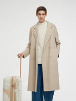 Wool Cashmere Herringbone Double-Faced Unisex Coat GOELIA