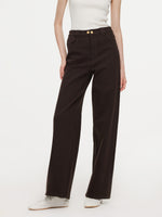 Cotton Denim Straight Leg Women Jeans With Belt GOELIA