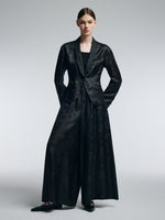 19MM Gambiered Canton Gauze Women Jacquard Straight Leg Pants GOELIA