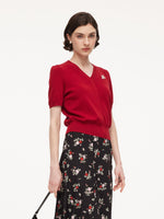 [Preview] Tencel Blend Floral Embroidered Women Knit Top GOELIA