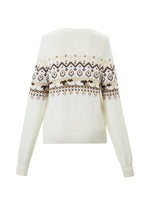 [Preview] Wool Blend Sheep Fair Isle Women Cardigan GOELIA