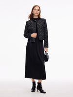 Wool Blend Round Neck Women Jacket GOELIA