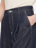 100% Cotton Denim Straight Wide Leg Women Jeans GOELIA