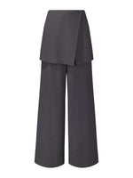 Tailored Straight-Leg Women Pants With Detachable Wrap Skirt GOELIA