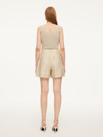 Tencel Acetate Linen Blend Women Shorts GOELIA