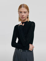 Machine Washable Wool Women Long Sleeve Top GOELIA