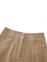 Cashmere Wool Blend Women Wide Leg Pants GOELIA