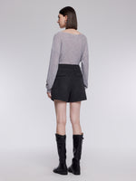 Stretch Twill Knit Women A-Line Shorts GOELIA