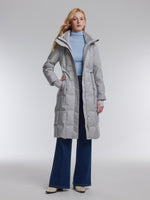 [Preview] Drawstring Waist Hooded Goose Down Overcoat GOELIA