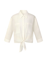 10MM Mulberry Silk Tie Front Women Sheer Shirt GOELIA