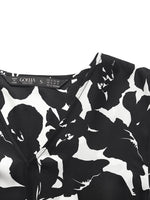 14 Momme Mulberry Silk Iris Printed Women Maxi Dress With Belt GOELIA