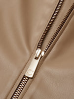 PU Leather H-Line Zip-Up Unisex Jacket GOELIA