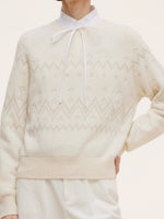 100% Wool Jacquard Women Sweater GOELIA