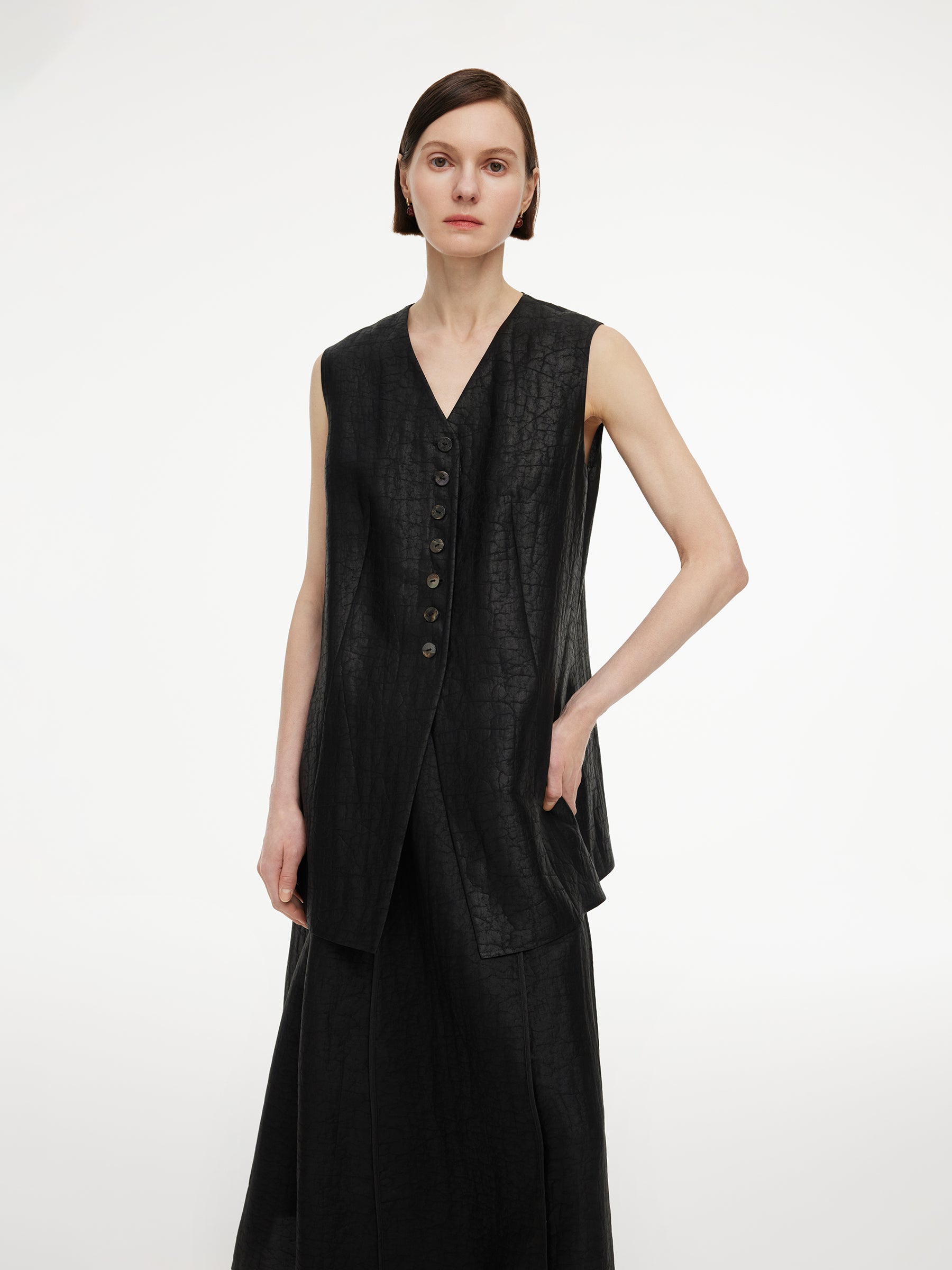 18MM Gambiered Canton Gauze Women Vest GOELIA