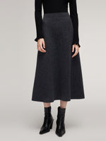 100% Wool A-Line Women Flared Skirt GOELIA
