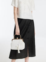 Xiang Yun Silk New-Chinese Style Slit Women Skirt GOELIA