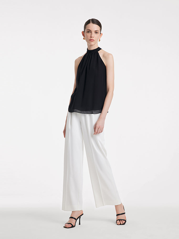 10 Momme Silk Halter Tank Top GOELIA