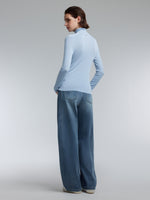 100% Cotton Denim Fleece Lined Women Curved Jeans GOELIA