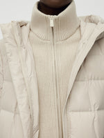Patchwork Hooded Long Goose Down Coat GOELIA