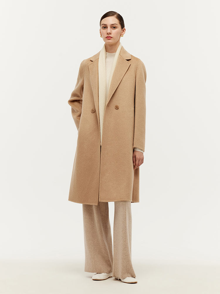 Alpaca Wool Double-Faced Slim-Fit Women Overcoat GOELIA