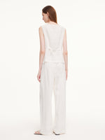 100% Linen Vest And Pants Two-Piece Set GOELIA