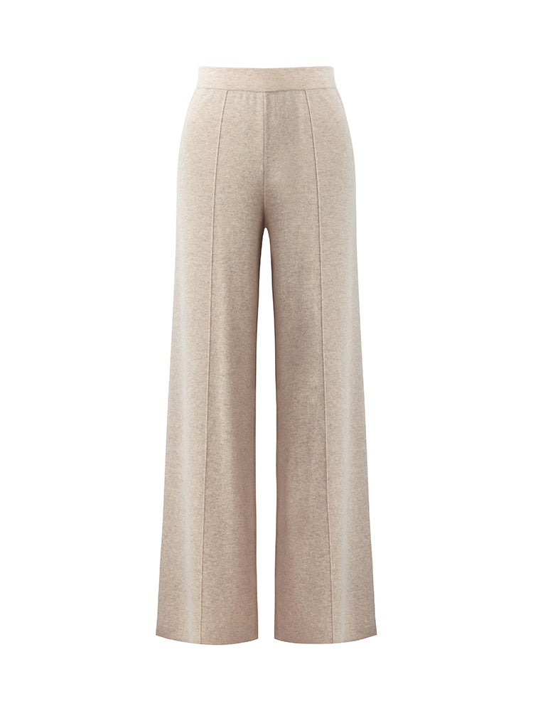 Female 100% Wool Thicken Wide Leg Pant