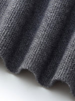 Wool Blend Women Knit Top With Detachable Brooch GOELIA