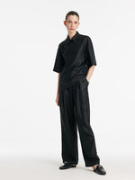 18 Momme Xiang Yun Silk Women Shirt With Zippered Lapel Collar GOELIA