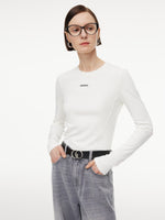 Cotton Blend Round Neck Women Long Sleeve T-Shirt GOELIA