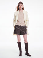 [Preview] Cashmere Wool Blend Double-Faced Women Wrap Cape Coat GOELIA